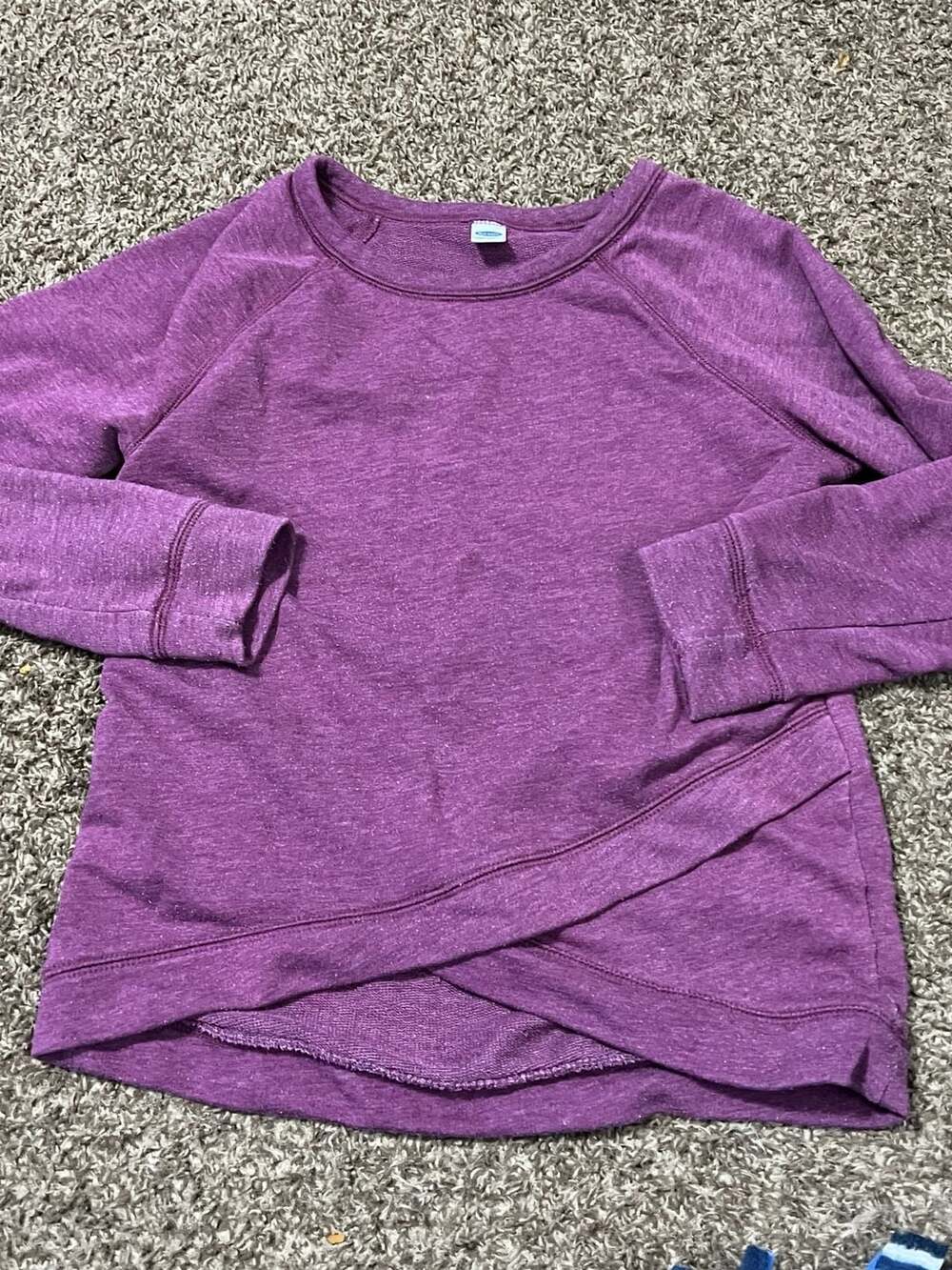 Old Navy Women's Fleece Crossover Long Sleeve Top in Winter Wine
